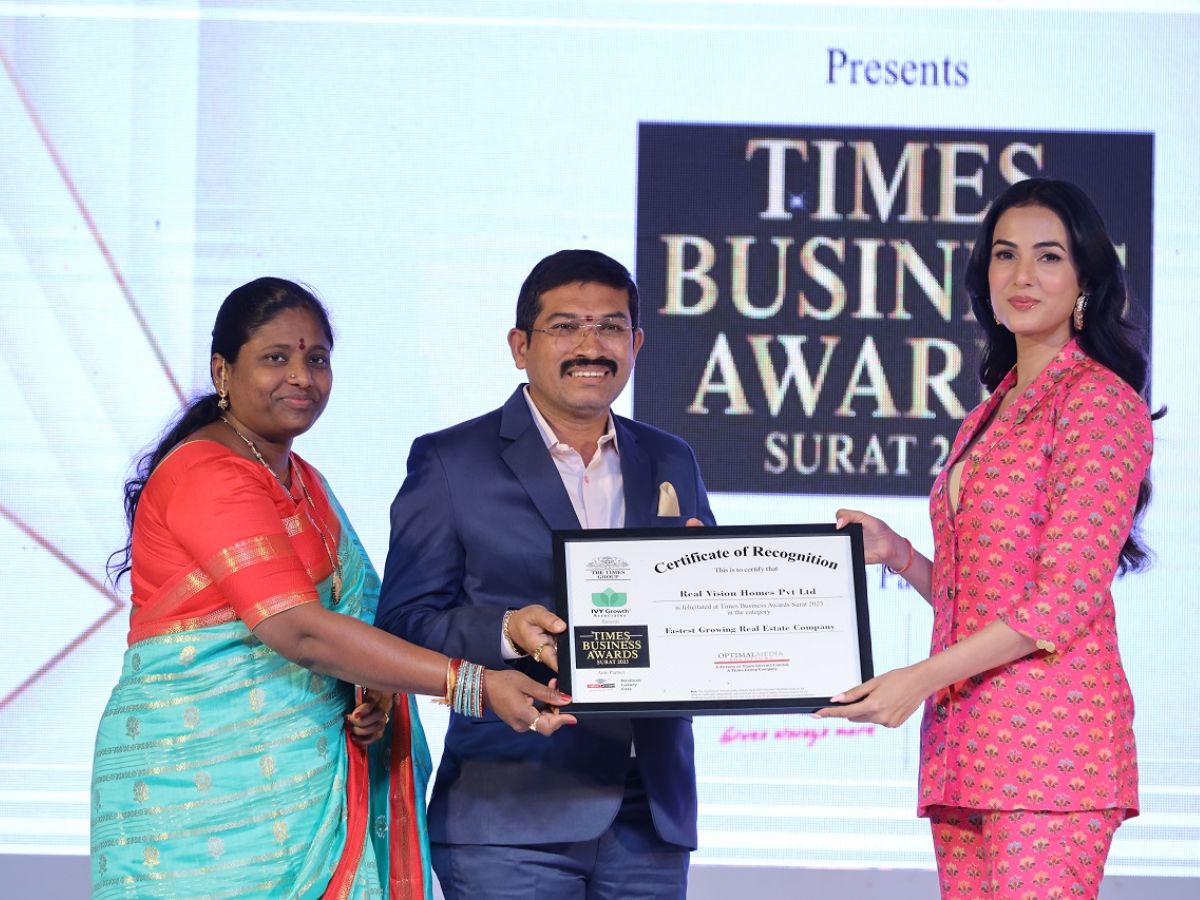 Real Vision Homes Pvt Limited awarded Times Business Awards 2023 for Fastest Growing Real Estate Company