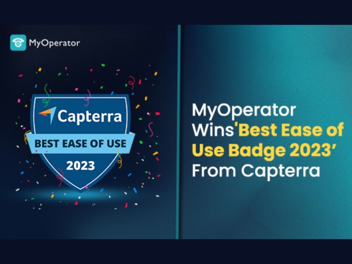 MyOperator Cloud Call Center Software Receives Best Ease of Use 2023 Badge from Capterra