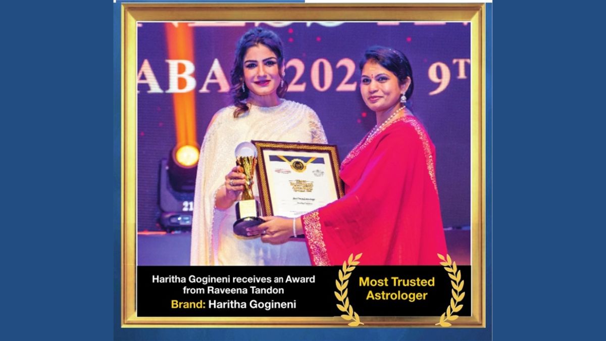 Hyderabad Astrologer Haritha Gogineni Honored as 'Most Trusted Astrologer' at Times Business Awards 2023