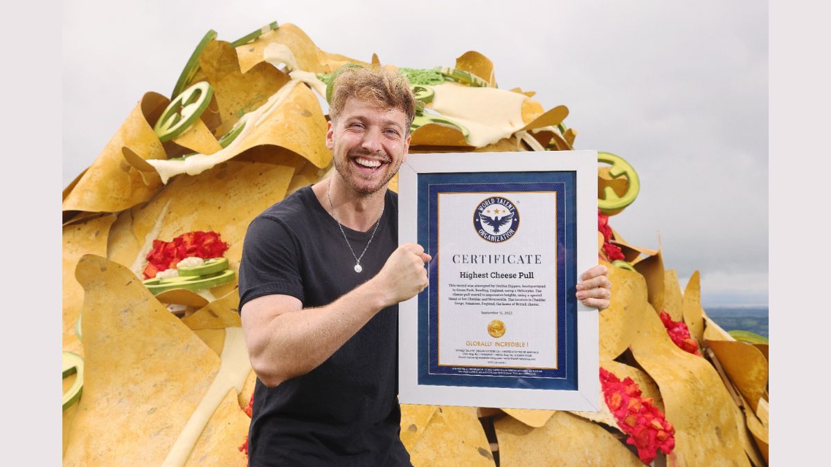 WTO Certifies 'Highest Cheese Pull World Record' Doritos UK soars to new heights