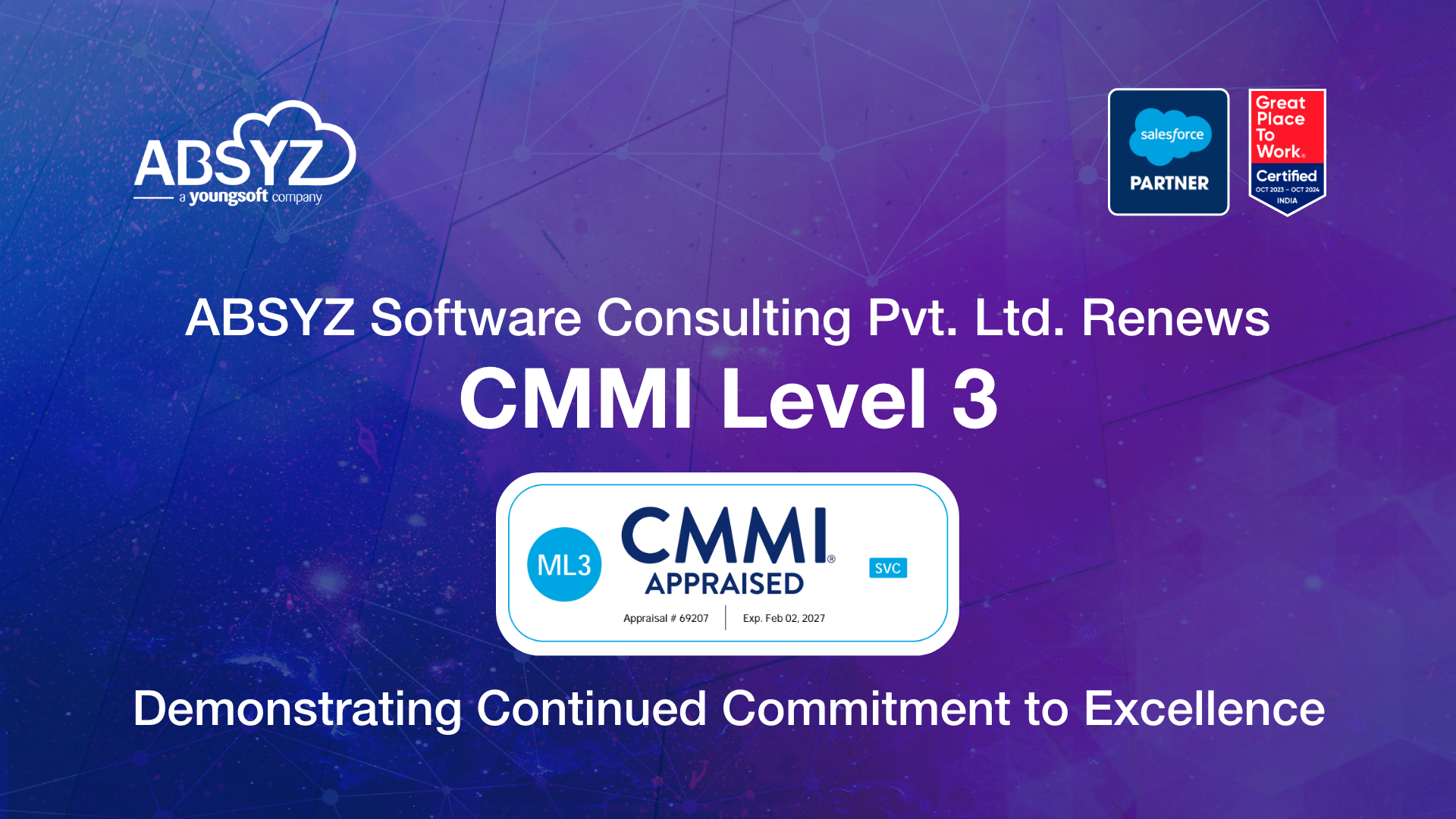 ABSYZ Software Consulting Pvt. Ltd. Renews CMMI Level 3 Accreditation