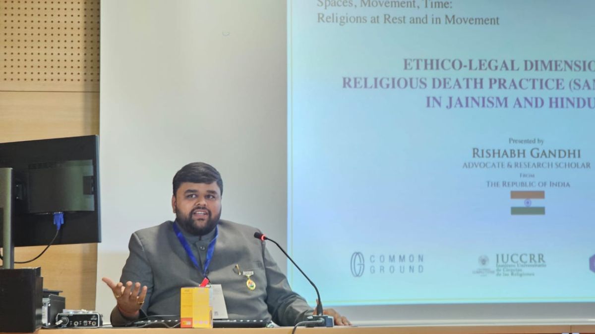 Renowned Indian Lawyer And Scholar Rishabh Gandhi Explores Ethical and Legal Dimensions of Samadhimaran at Prestigious International Conference.