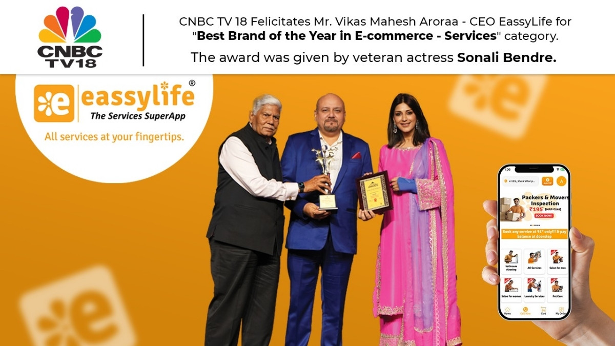 EassyLife Honoured as ‘Best Brand of the Year in E-commerce – Services’ by CNBC TV18 PNN Digital